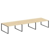 Metal System Style БО.СМ-6.4 (Акация лорка/черный) Рабочая станция на 6 раб.мест на О-образном м/к