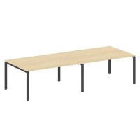 Metal System Style БП.ПРГ-2.4 (Акация лорка/антрацит) Переговорный стол (2 столешницы) на П-образном м/к