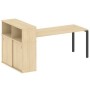 Metal System Style БП.РС-СШК-3.5 (Акация лорка/антрацит) Стол письменный на П-образном м/к с опорным шкафом-купе