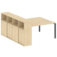 Metal System Style БП.РС-СШК-4.4 (Акация лорка/антрацит) Рабочая станция на П-образном м/к с опорным шкафом-купе