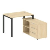 Metal System Style БП.РС-СТС-2.1 Пр (Акация лорка/антрацит) Рабочая станция на П-образном м/к с опорной тумбой правая