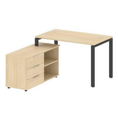 Metal System Style БП.РС-СТС-2.2 Л (Акация лорка/антрацит) Рабочая станция на П-образном м/к с опорной тумбой левая