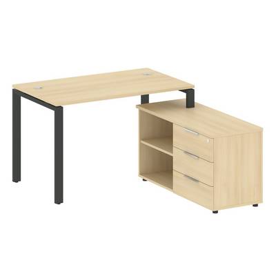 Metal System Style БП.РС-СТС-2.2 Пр (Акация лорка/антрацит) Рабочая станция на П-образном м/к с опорной тумбой правая