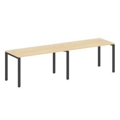 Metal System Style БП.СМ-2.3 (Акация лорка/антрацит) Рабочая станция на 2 раб.места на П-образном м/к