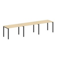 Metal System Style БП.СМ-3.2 (Акация лорка/черный) Рабочая станция на 3 раб.места на П-образном м/к