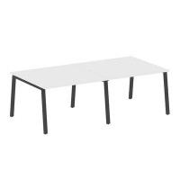 Metal System Style БА.ПРГ-2.2 (Белый/антрацит) Переговорный стол (2 столешницы) на А-образном м/к