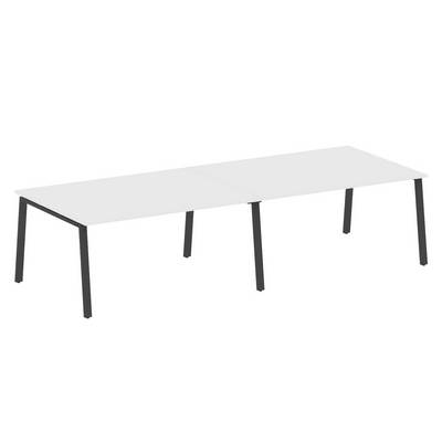 Metal System Style БА.ПРГ-2.4 (Белый/антрацит) Переговорный стол (2 столешницы) на А-образном м/к