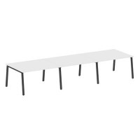 Metal System Style БА.ПРГ-3.3 (Белый/антрацит) Переговорный стол (3 столешницы) на А-образном м/к