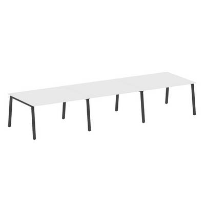 Metal System Style БА.ПРГ-3.3 (Белый/черный) Переговорный стол (3 столешницы) на А-образном м/к