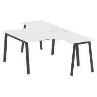 Metal System Style БА.РАС-СА-2.3 (Белый/антрацит) Рабочая станция криволинейная на А-образном м/к