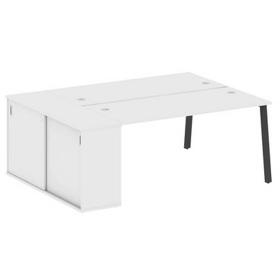 Metal System Style БА.РС-СШК-1.4 (Белый/антрацит) Рабочая станция на А-образном м/к с опорным шкафом-купе