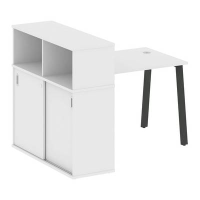 Metal System Style БА.РС-СШК-3.1 (Белый/антрацит) Стол письменный на А-образном м/к с опорным шкафом-купе