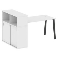 Metal System Style БА.РС-СШК-3.3 (Белый/антрацит) Стол письменный на А-образном м/к с опорным шкафом-купе