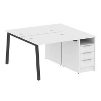 Metal System Style БА.РС-СТП-2.1 (Белый/антрацит) Рабочая станция на А-образном м/к с опорной тумбой