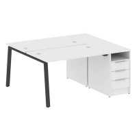 Metal System Style БА.РС-СТП-2.2 (Белый/антрацит) Рабочая станция на А-образном м/к с опорной тумбой
