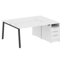 Metal System Style БА.РС-СТП-2.3 (Белый/антрацит) Рабочая станция на А-образном м/к с опорной тумбой