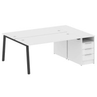 Metal System Style БА.РС-СТП-2.4 (Белый/антрацит) Рабочая станция на А-образном м/к с опорной тумбой