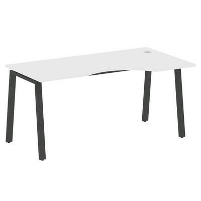 Metal System Style БА.СА-1 Пр (Белый/антрацит) Стол криволинейный правый на А-образном м/к