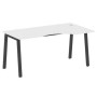 Metal System Style БА.СА-1 Пр (Белый/антрацит) Стол криволинейный правый на А-образном м/к