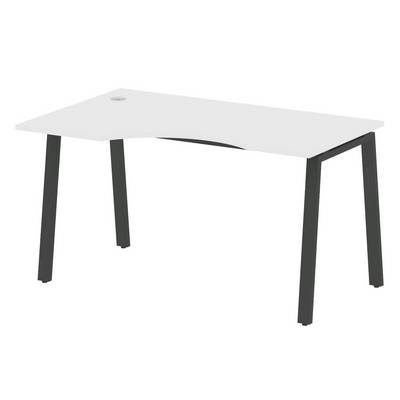 Metal System Style БА.СА-2 Л (Белый/черный) Стол криволинейный левый на А-образном м/к