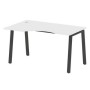 Metal System Style БА.СА-2 Л (Белый/черный) Стол криволинейный левый на А-образном м/к