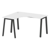 Metal System Style БА.СА-3 Л (Белый/антрацит) Стол криволинейный левый на А-образном м/к