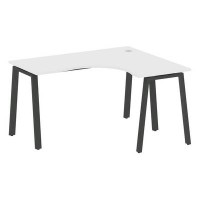 Metal System Style БА.СА-3 Пр (Белый/антрацит) Стол криволинейный правый на А-образном м/к