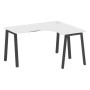 Metal System Style БА.СА-3 Пр (Белый/антрацит) Стол криволинейный правый на А-образном м/к