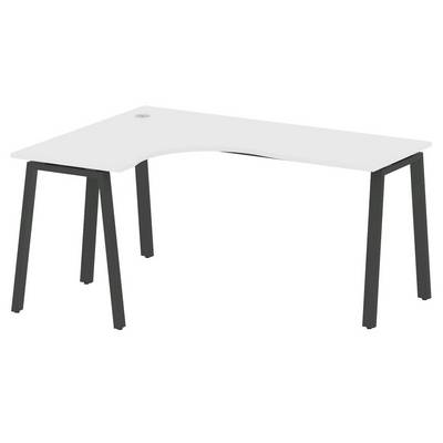 Metal System Style БА.СА-4 Л (Белый/антрацит) Стол криволинейный левый на А-образном м/к