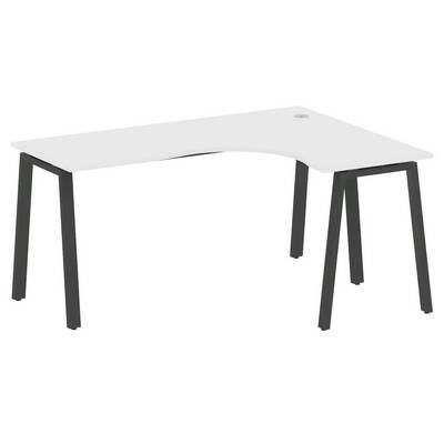 Metal System Style БА.СА-4 Пр (Белый/черный) Стол криволинейный правый на А-образном м/к