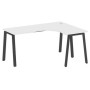 Metal System Style БА.СА-4 Пр (Белый/черный) Стол криволинейный правый на А-образном м/к