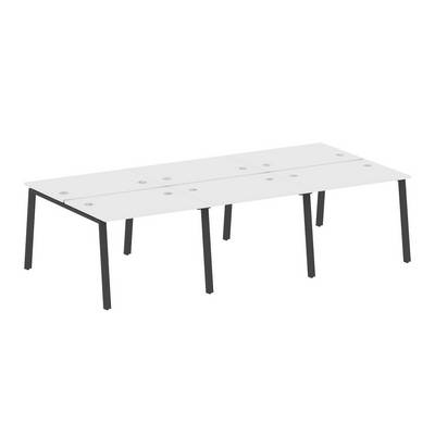 Metal System Style БА.СМ-6.1 (Белый/черный) Рабочая станция на 6 раб.мест на А-образном м/к