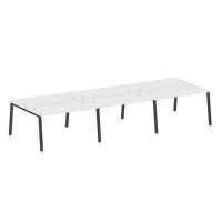 Metal System Style БА.СМ-6.3 (Белый/черный) Рабочая станция на 6 раб.мест на А-образном м/к