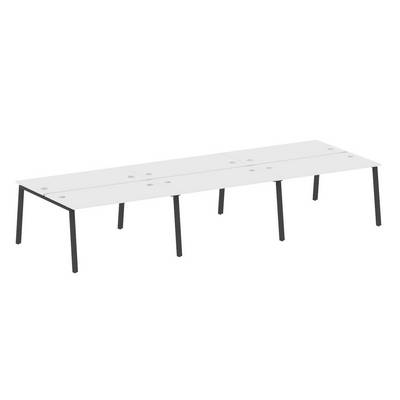 Metal System Style БА.СМ-6.3 (Белый/антрацит) Рабочая станция на 6 раб.мест на А-образном м/к