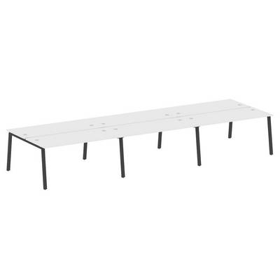 Metal System Style БА.СМ-6.4 (Белый/черный) Рабочая станция на 6 раб.мест на А-образном м/к