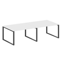 Metal System Style БО.ПРГ-2.3 (Белый/антрацит) Переговорный стол (2 столешницы) на О-образном м/к