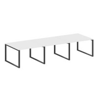Metal System Style БО.ПРГ-3.2 (Белый/антрацит) Переговорный стол (3 столешницы) на О-образном м/к