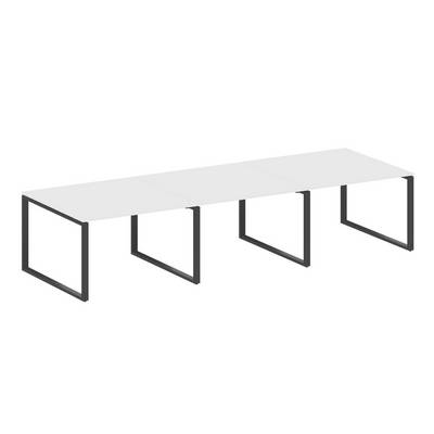 Metal System Style БО.ПРГ-3.2 (Белый/антрацит) Переговорный стол (3 столешницы) на О-образном м/к