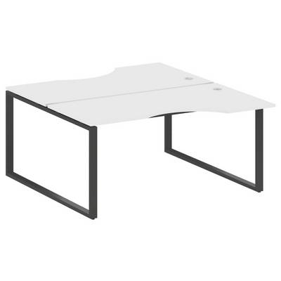 Metal System Style БО.РАС-СА-2.1 (Белый/черный) Рабочая станция криволинейная на О-образном м/к