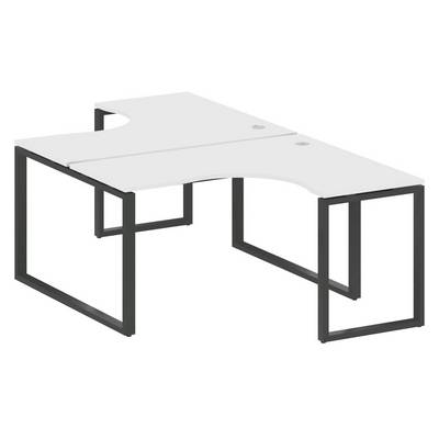 Metal System Style БО.РАС-СА-2.3 (Белый/черный) Рабочая станция криволинейная на О-образном м/к
