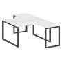 Metal System Style БО.РАС-СА-2.3 (Белый/черный) Рабочая станция криволинейная на О-образном м/к