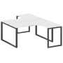 Metal System Style БО.РАС-СА-2.4 (Белый/черный) Рабочая станция криволинейная на О-образном м/к