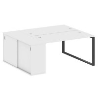 Metal System Style БО.РС-СШК-1.3 (Белый/антрацит) Рабочая станция на О-образном м/к с опорным шкафом-купе