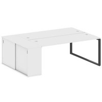Metal System Style БО.РС-СШК-1.5 (Белый/антрацит) Рабочая станция на О-образном м/к с опорным шкафом-купе