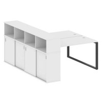 Metal System Style БО.РС-СШК-4.3 (Белый/антрацит) Рабочая станция на О-образном м/к с опорным шкафом-купе