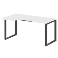 Metal System Style БО.СА-1 Л (Белый/антрацит) Стол криволинейный левый на О-образном м/к