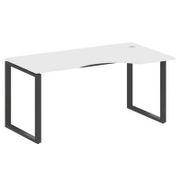 Metal System Style БО.СА-1 Пр (Белый/антрацит) Стол криволинейный правый на О-образном м/к