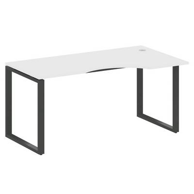 Metal System Style БО.СА-1 Пр (Белый/антрацит) Стол криволинейный правый на О-образном м/к