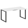 Metal System Style БО.СА-1 Пр (Белый/антрацит) Стол криволинейный правый на О-образном м/к