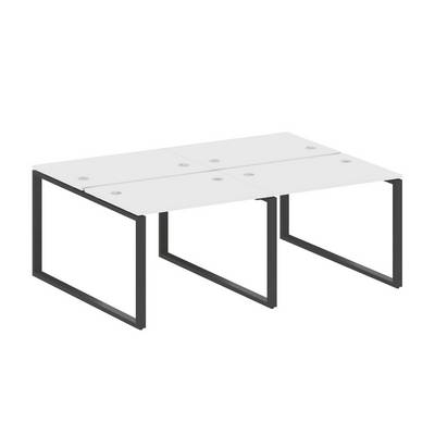 Metal System Style БО.СМ-4.1 (Белый/черный) Рабочая станция на 4 раб.места на О-образном м/к